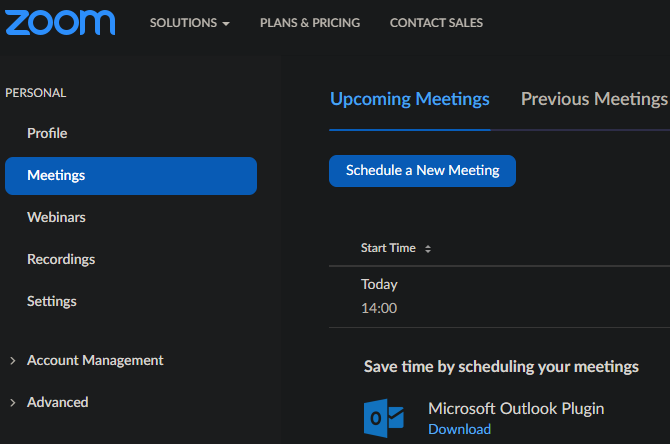 Zoom Agendar reuniões