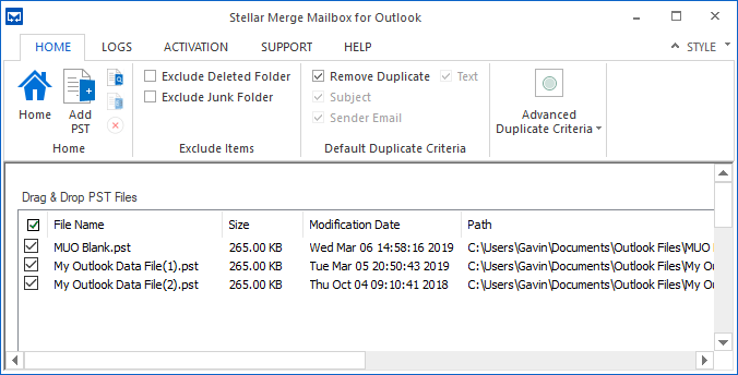 estelar mesclar e-mail outlook pst mesclar