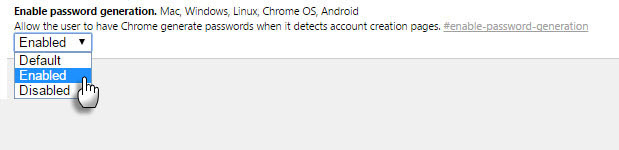 Ativar senha do Chrome