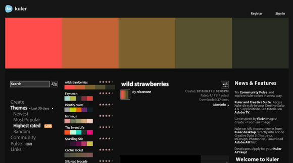 paleta de cores da web