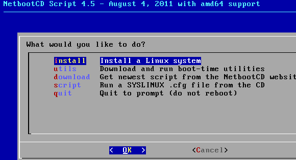 NetbootCD: Instale o Ubuntu, Fedora, Debian e mais em um CD [Linux] netbootcd start
