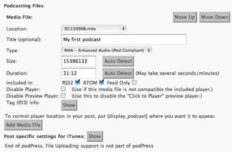 Do WordPress ao iTunes: Como Podcast Com o WordPress podcasting new post