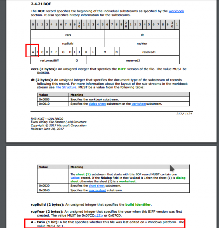 formatos de arquivo xls bof