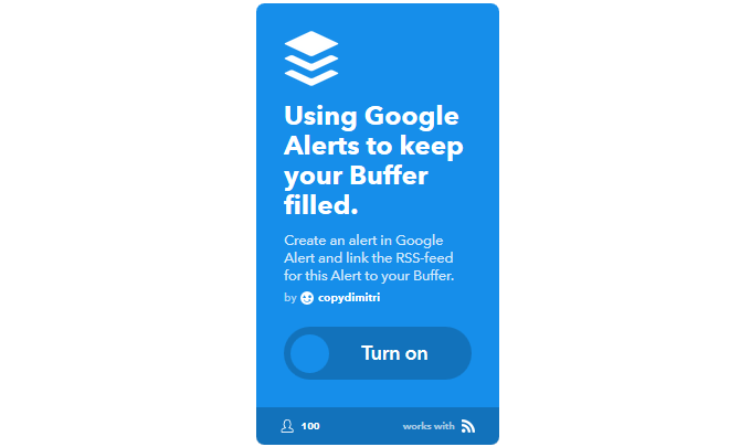 O melhor guia IFTTT: use a ferramenta mais poderosa da Web como um profissional 22IFTTT GoogleAlertsToBuffer