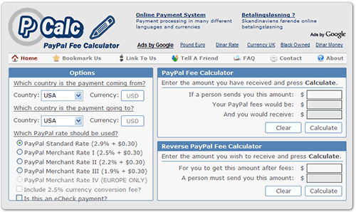 PPCalc - Calculadora de Taxas do PayPal Online