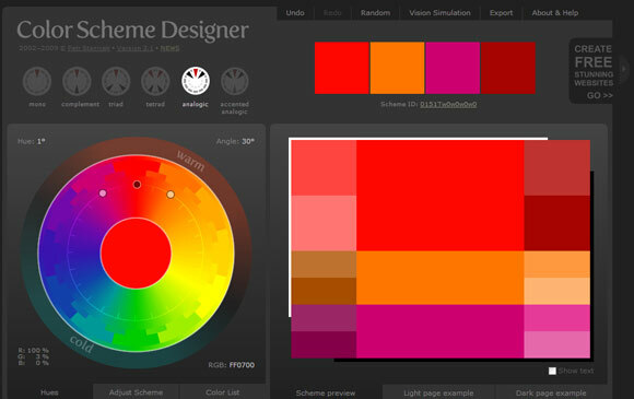 paleta de cores da web