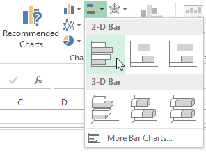 Gráfico de barras 2D do Excel Select