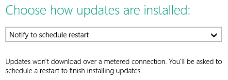 Reinicialização da agenda do Windows 10