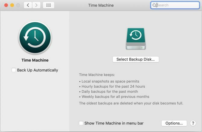 Backup do Time Machine do maOSs