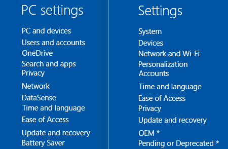 Configurações do PC Windows 10