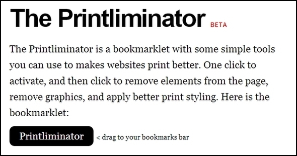 Principais dicas e ferramentas para ajudar na impressão de páginas da web Página da web do Printliminator1