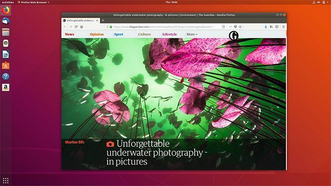 Esta é uma captura de tela do Ubuntu Desktop