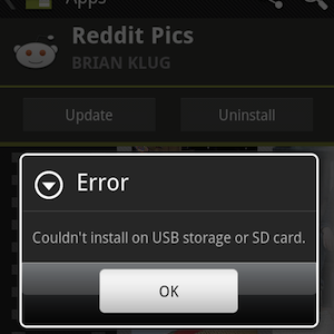 erro de instalação do android