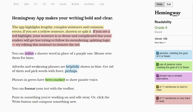 The Hemingway Editor Web