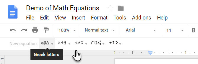 Editor de equações matemáticas no Google Docs