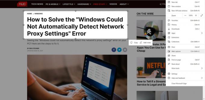 Recurso Microsoft Edge Web Capture