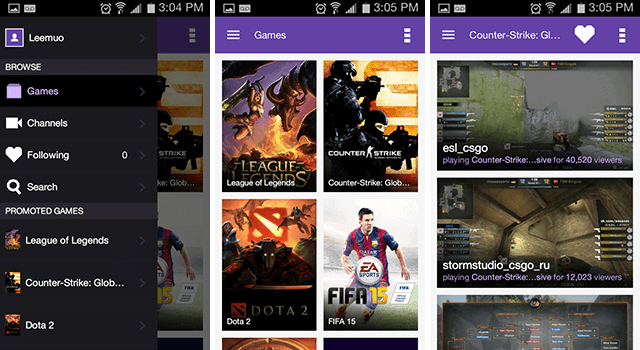 twitch-android-app-interface