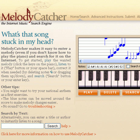 mecanismo de busca de melodia