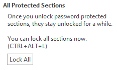 OneNote 2013 Bloquear todas as pastas protegidas por senha