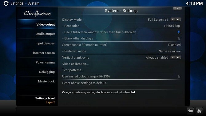 menu kodi