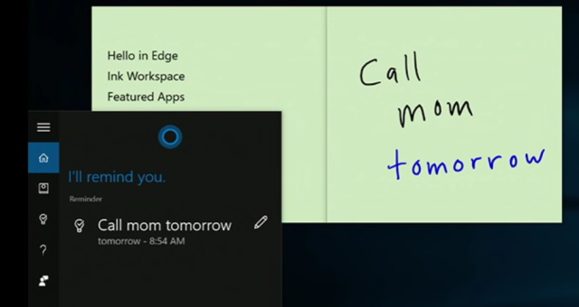 Cortana do Windows Ink