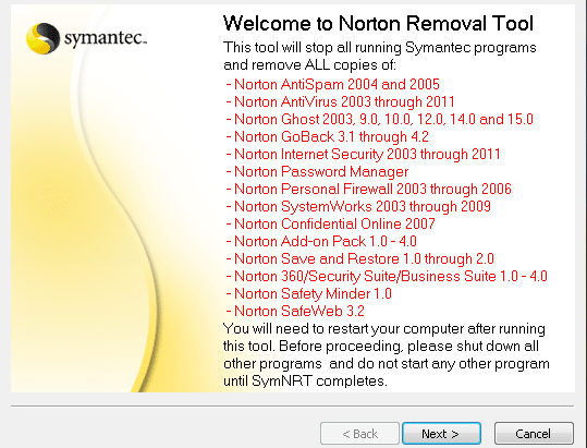 Como remover completamente o Norton ou McAfee do seu computador Nortonremovaltool