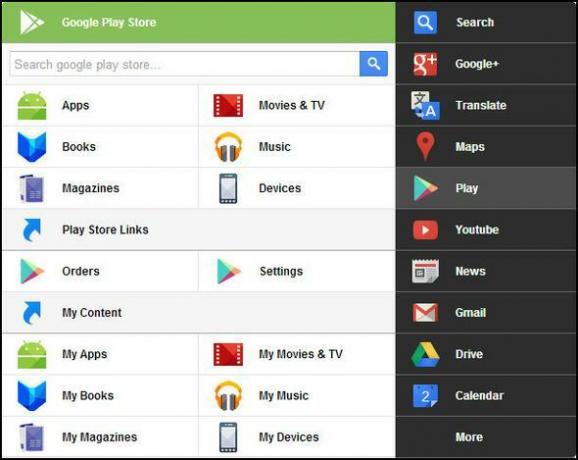 Menu preto: acesse todos os serviços do Google em um único menu [Chrome] Play Store