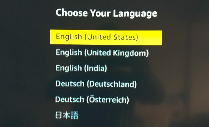 Configurando o estoque do Fire TV: como escolher seu idioma