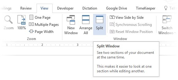 Dividir o Windows no Microsoft Word 