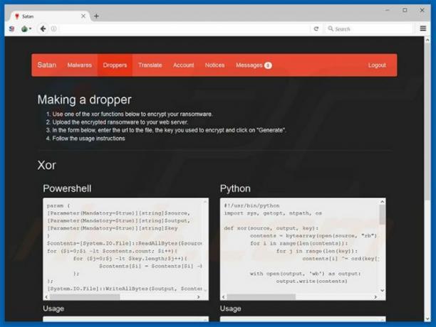 Ransomware como serviço trará caos a todos Ransomware como serviço Satan Dropper Creator