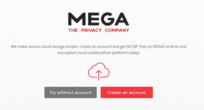 Este site útil é conhecido como Mega, uma empresa de armazenamento em nuvem