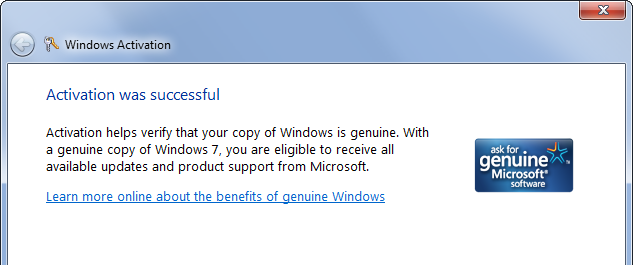 Windows-7-ativação-bem sucedida