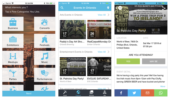 Todos os eventos no City Event App