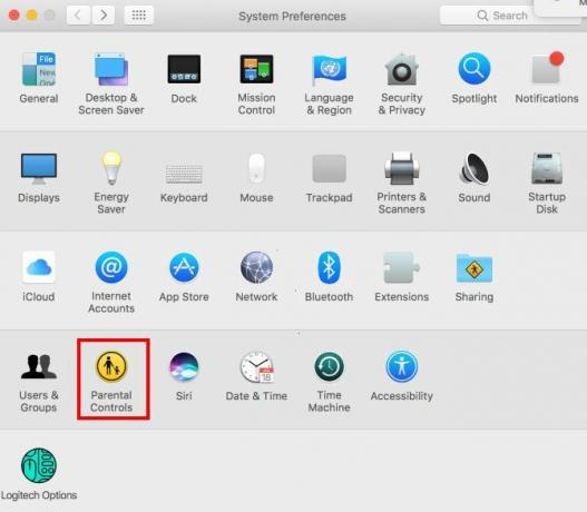 preferências do sistema mac controles parentais