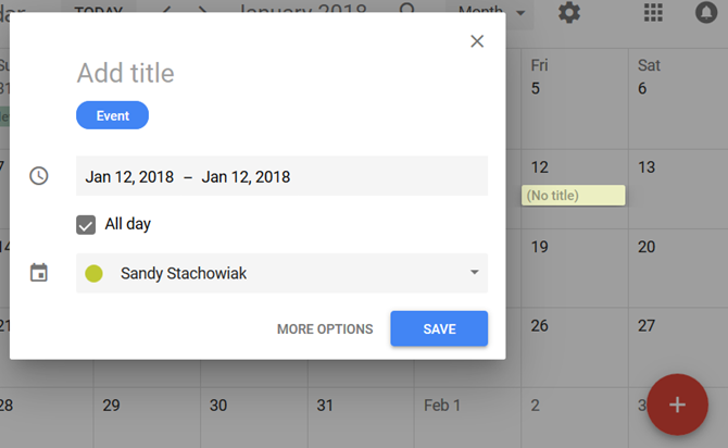 diário pessoal do google calendar