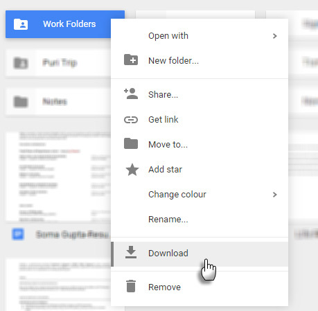 Faça o download da pasta do Google Drive