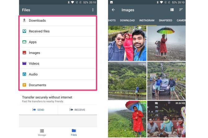 recursos dos arquivos do google go app