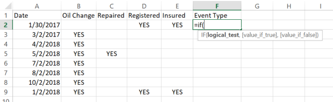 usa para instruções if no microsoft excel