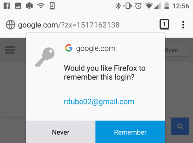 firefox no android - login