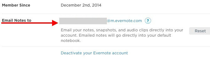 Enviar notas por e-mail para o Evernote