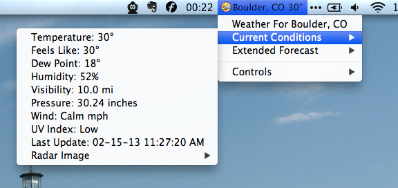 Pimp Bar do menu do seu Mac com os melhores Tweaks & Apps macweather meterologist