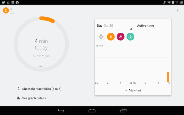 exercício do googlefit