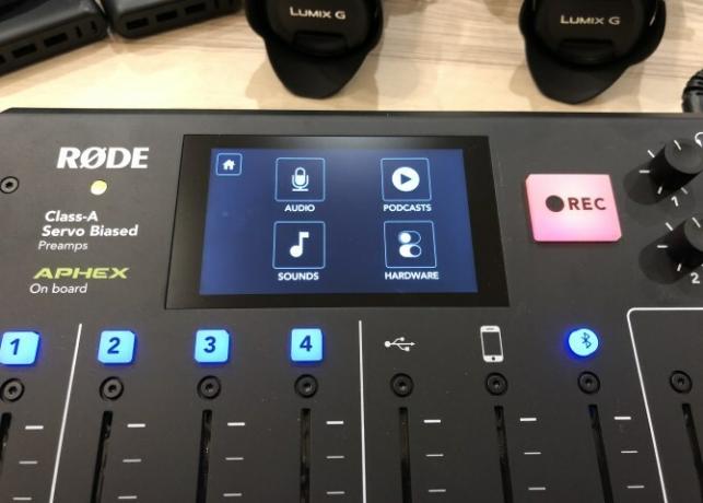 Menu de opções do Rodecaster Pro