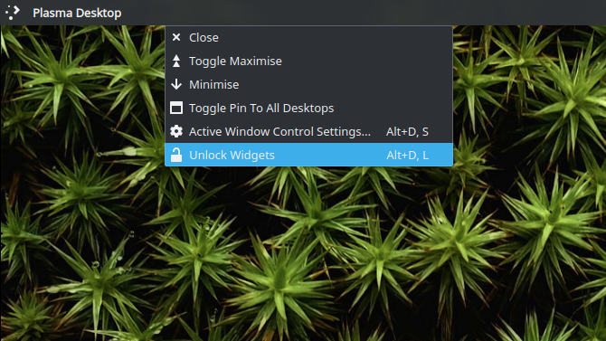 widgets de desbloqueio do kde