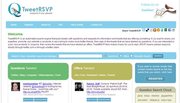 6 Twitter Web Apps para fazer perguntas de uma multidão no Twitter TweetRSVP