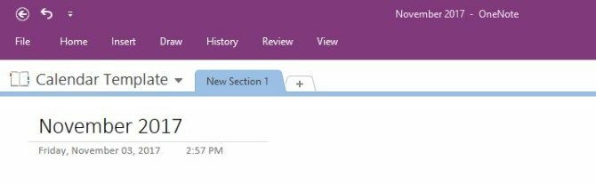 criar modelo de calendário do onenote