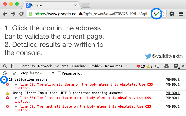 chrome-webdev-validity
