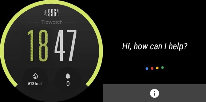 captura de tela do ticwatch s android wear