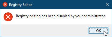 A edição do registro foi desativada pela sua mensagem de administrador no Windows 10