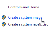 Windows 10 Faça backup e restaure Criar imagem do sistema